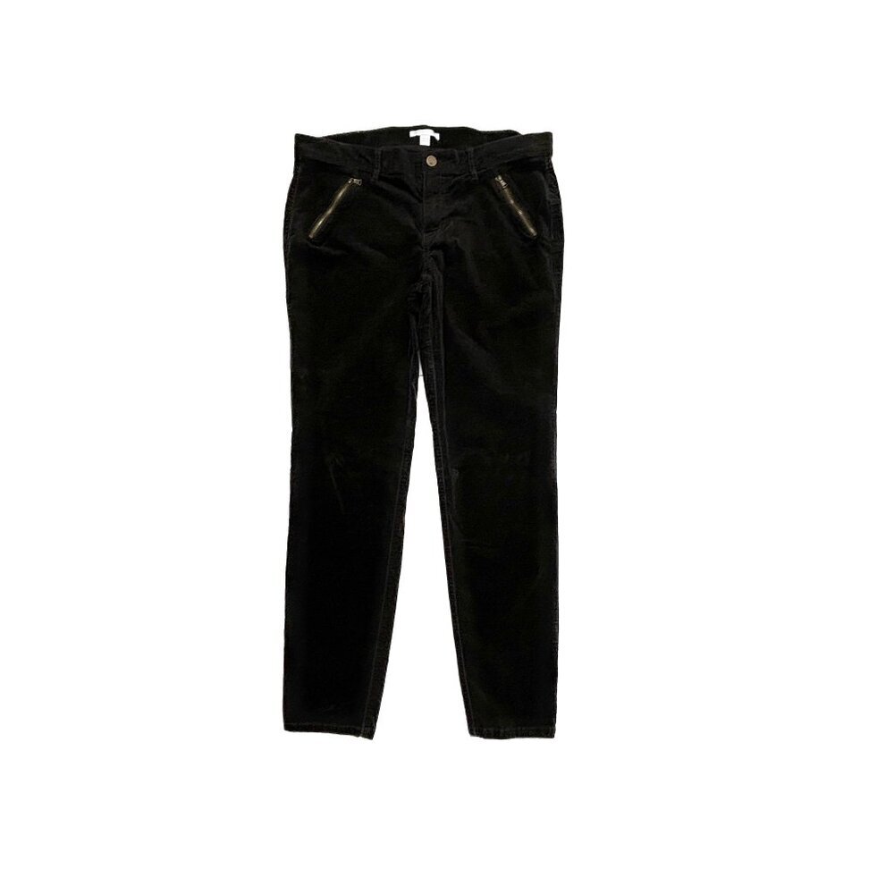 New York & Company Skinny Zipper Pockets Women's size 12 Brown Velvet Pants